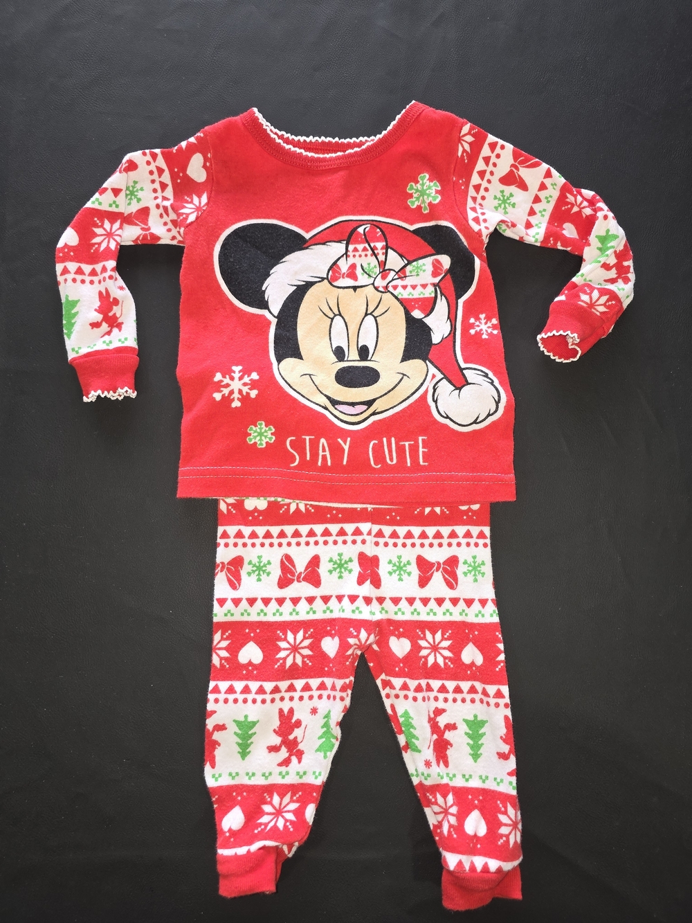Disney Minnie Mouse Red Holiday Kids Pajama Set - Stay Cute